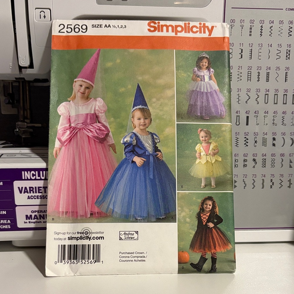 Simplicity Kids' Enchanting Costume Pattern in Pink, Blue, and Orange